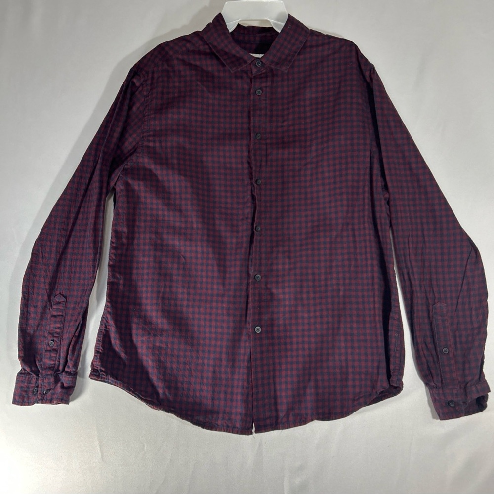 Men's Burgundy Checkered Shirt